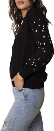 27 Miles Malibu Celeste Embroidered Star Pullover In Black