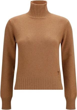 Ami Maglione Dolcevita Ami De Coeur - - Knitwear - Donna - Marrone - M