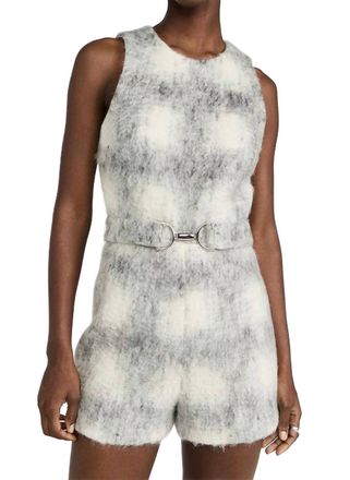 Amanda Uprichard Hazel Wool Belted Romper In Manderlay Wool