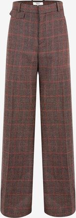 Chlo&eacute; Ausgestellte karierte Wollhose mit hoher Taille