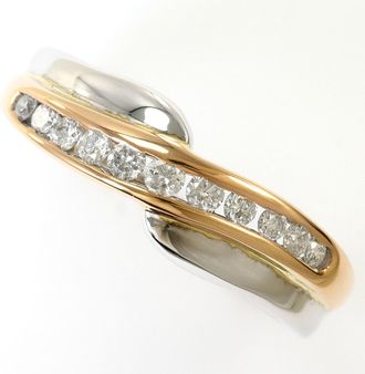 C&A Pink Gold White Gold Pink Gold (18K) White Gold (18K) Band Ring (Pre-Owned)