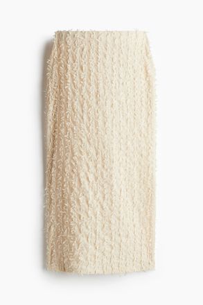 H&M Jupe mit Fransen - Hellbeige