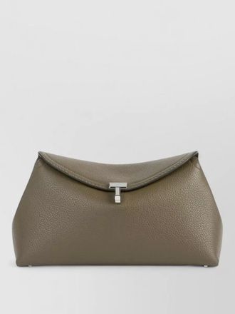 Toteme t lock leather clutch bag shoulder strap
