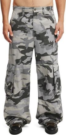 Cotton On Mens Super Baggy Cargo Pant in Grey Camo at Nordstrom, Size 32
