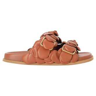 Valentino Valentino Garavani Atelier 03 Roze Slide Sandalen in Bruin Kalfsleer