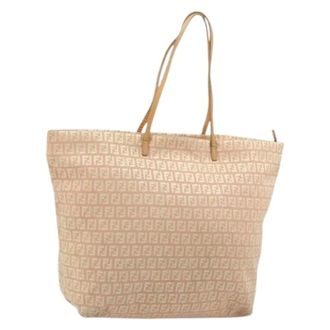 Fendi Pre-owned Tote Bags, female, Pink, Size: ONE SIZE Pre-owned Zucchino Canvas Tote Bag