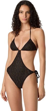 Missoni Zigzag Mesh Trikini With Sequins in Brown at Nordstrom, Size 44 It