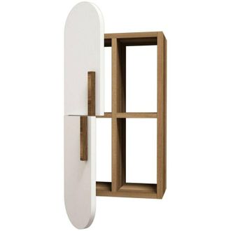 Dmora Estanter&iacute;a Dfirman, Estante, Estante De Pared, Estanter&iacute;as Multiusos, 35x22h60 Cm, Nogal Y Blanco - Dmora