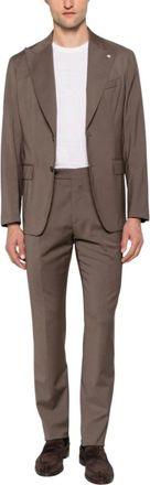 Manuel Ritz Kostuums, Heren, Bruin, L, Single Breasted Suits
