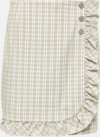 Tory Sport Ruffled pinstripe cotton skort