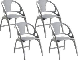 Beliani Beliani - Modern Set of 4 Garden Dining Chairs Lightweight Plastic Folding Grey Nemi