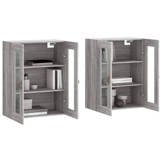 Berkfield Home Wall Mounted Cabinets 2 pcs Grey Sonoma Engineered Wood
