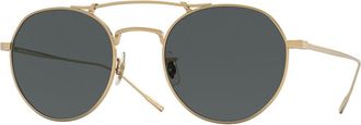 Oliver Peoples OV1309ST Reymont Polarized 5292P2 Mens Sunglasses Gold Size 49