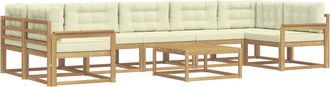 vidaXL Conjunto De Sof&aacute;s De Exterior 6 Uds. Blanco Y Crema Vidaxl