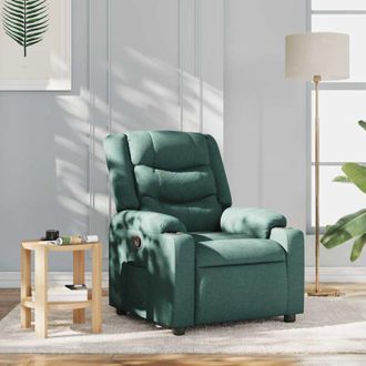 vidaXL Sill&oacute;n Reclinable De Tela Verde Oscuro Vidaxl