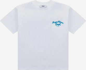 Msgm Kids T-Shirt Cotton White T-Shirts And Polos