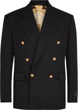 Versace Double-breasted Wool Blazer - Black - 46 (IT46 / S)