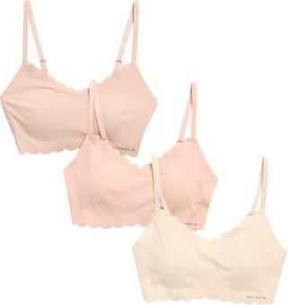 Danskin 3-Pack Scalloped Laser Cut Lounge Bras in Blush Shores/Light Honey at Nordstrom Rack, Size X-Large