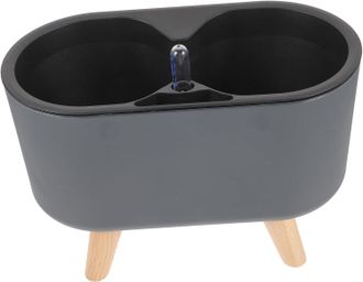OEM Maceta Inteligente Con Bolas De Autorriego Para Plantas De Interior Y Jard&iacute;n, Maceta Con Sistema De Riego Autom&aacute;tico En Madera, Color Negro