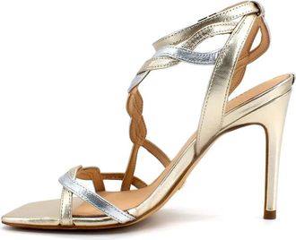 Guess Syivia Sandalen met Gelamineerd Detail - Dames - Sandalen met hakken - Geel - 40 EU - Leer - Schoenen