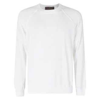 FILIPPO DE LAURENTIIS Hoodies & sweatvesten, Heren, Wit, M, Katoen, Girocollo Taglio Felpa Crepe