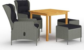 vidaXL Juego De Comedor Para Jard&iacute;n 5 Piezas Gris Claro Vidaxl