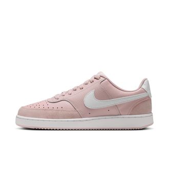 Nike Womens Court Vision Low Suede Shoes in Pink | IQ9757-601