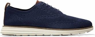 Cole Haan Mens Original Grand Stitchlite Wingtip Oxford Shoes In Navy/ Ivory