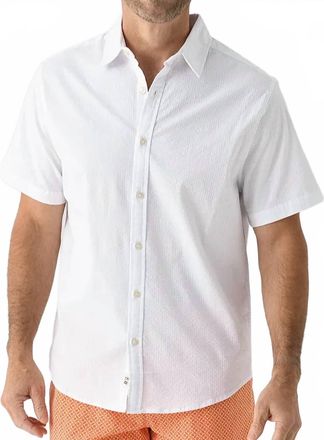 Fair Harbor Seersucker Button Up Shirt In White