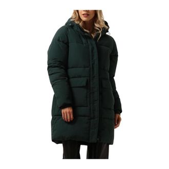 Notre-V Jassen, Dames, Groen, XS, Leer, Gewatteerde Parka Jas