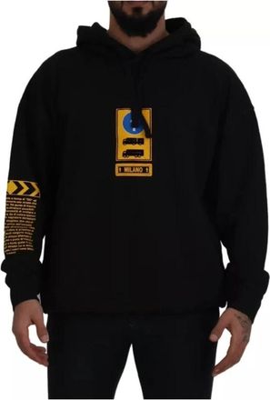 Dolce & Gabbana Zwart Katoenen Logo Hoodie - Heren - Hoodies - Zwart - M - Katoen - Hoodies & sweatvesten
