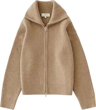 STUDIO NICHOLSON Sandos Zip-Up Sweater - Heren - Vesten - Beige - XS - Wol - Truien & Vesten