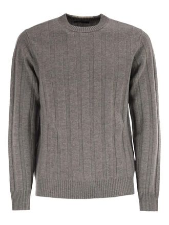 PESERICO ribbed crew neck sweater - men - Wool/Cashmere - 54 - Grey