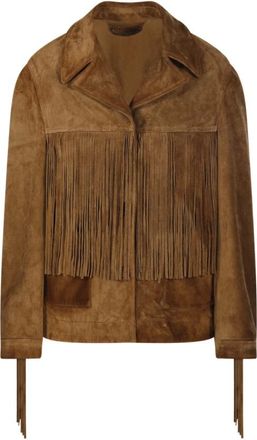 Golden Goose Dames, Jassen, Bruin, Maat: S Leer