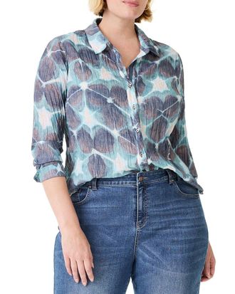 Nic+Zoe Nic+Zoe Plus Ethereal Seas Crinkle Shirt