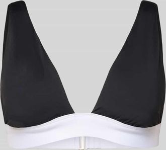 Lauren Ralph Lauren Bikini-Oberteil mit Kontrastbund in Black, Gr&ouml;&szlig;e XL