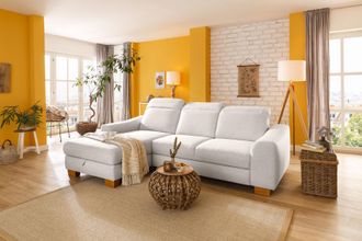 HOME AFFAIRE Ecksofa »Dundee L-Form« wahlweise mit Kopfteilverstellung und zusätzlich mit Bettfunktion