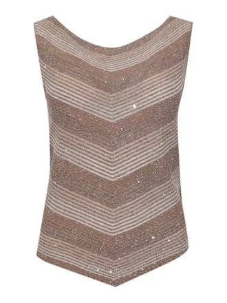 D.exterior Viscose and Lurex knit top