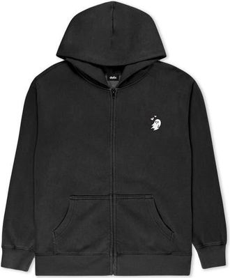 Dalix Heartly Ghost Midweight Fleece Faded Zip Hooded Sweatshirt in Faded Black at Nordstrom, Size Xx-Large