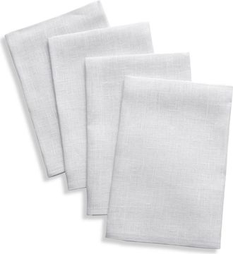 Solino Home Linen Dinner Napkins Set of 4, 20 x 20 Inch for Dining Table, Holiday and Everyday Table Decor - Fete in Silver Cloud at Nordstrom, Size