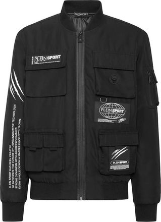 Plein Sport Bomberjack - Heren - Outdoorjassen - Zwart - XL - Nylon - Fitness