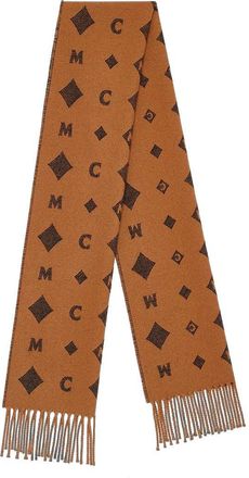 MCM Bicolor Monogram Jacquard Stole in Cognac at Nordstrom