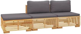 vidaXL Juego Muebles De Jard&iacute;n 3 Piezas Y Cojines Madera Maciza Teca Vidaxl