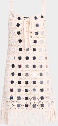 Toccin Brinkley Mirror Lace-Up Fringe Dress