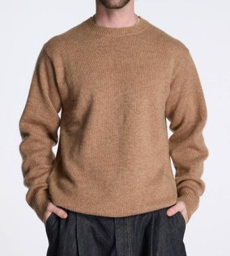 Pendleton Shetland Wool Crew Sweater In Tan Mix
