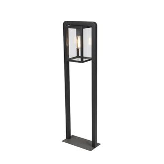 QAZQA Moderno L&aacute;mpara De Pie Moderna Para Exterior Negra - Rotterdam Balanco Acero Inoxidable /vidrio Alargada Adecuado Para Led Max. 1 X 40 Watt - Qazqa