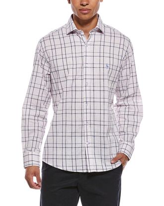 Tailorbyrd Yarn Dyed Large Check Linen-Blend Shirt