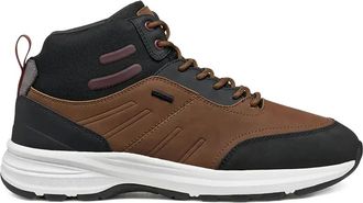 Geox Senales Abx panelled lace-up boots - men - Polyurethane/Fabric/Fabric/Rubber - 45 - Brown