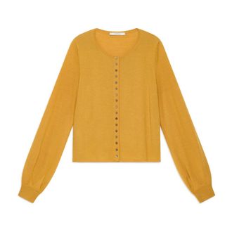 Maliparmi Cardigans, female, Yellow, Size: XL New Merinos Blend Cardigan