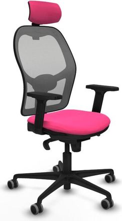 Piqueras y Crespo Piqueras Y Crespo - Jorquera Sincro Malla Gris Similpiel Rosa Brazos 2d Base Nailon Cabecero 2d Ruedas 65mm Engomada